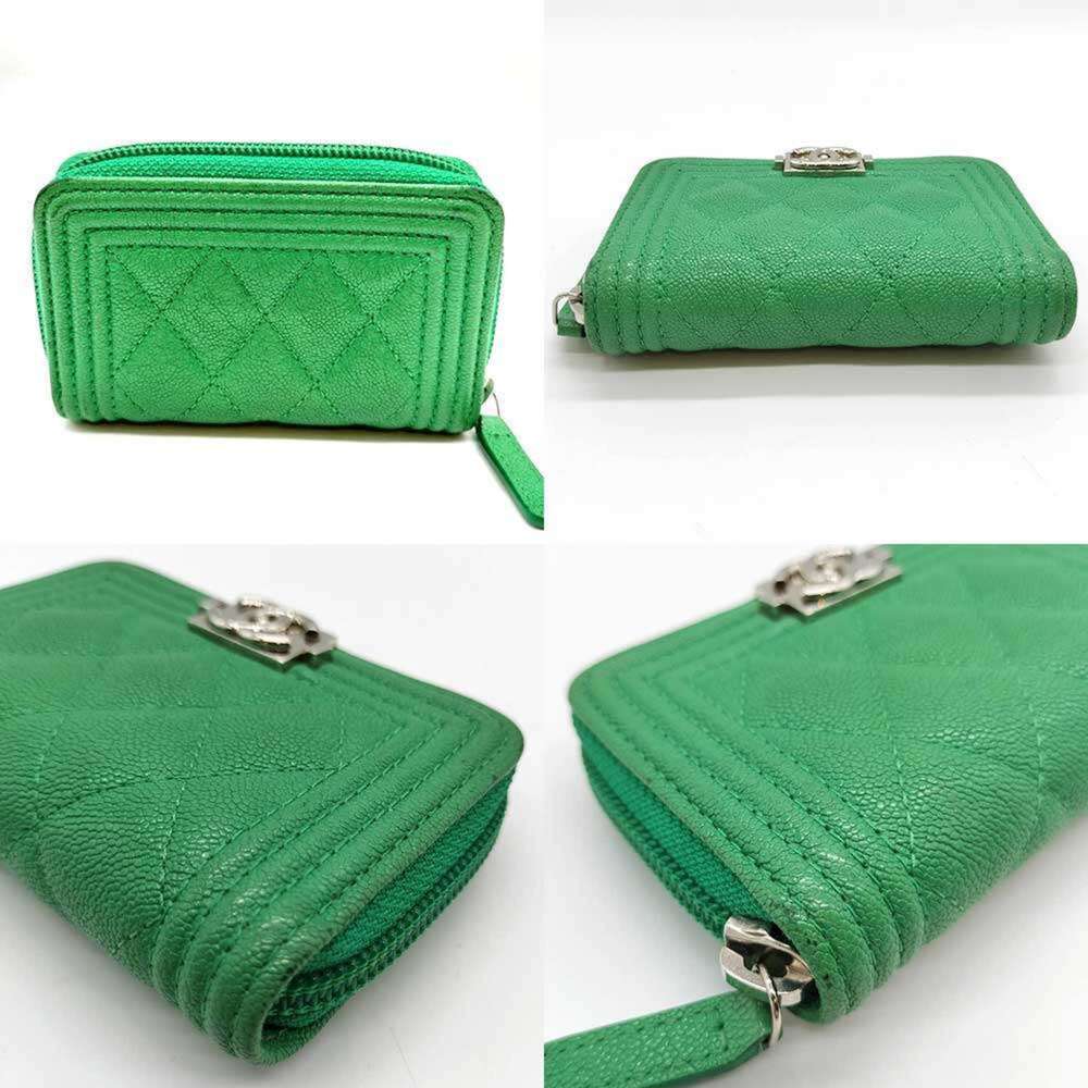 CHANEL Green Caviar Leather Wallet - Picture 2 of 4